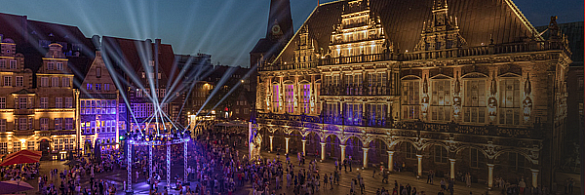 Bremern Rathaus wird angeleuchtet - Lasershow zum Musikfest