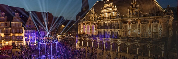 Bremern Rathaus wird angeleuchtet - Lasershow zum Musikfest Bremern Rathaus wird angeleuchtet - Lasershow zum Musikfest
