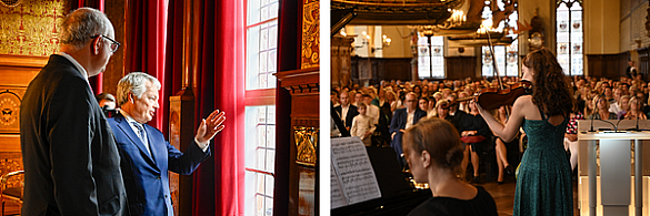 EU-Kommissar Reyners im Rathaus mit Bürgermeister Andreas Bovenschulte - Beim Galakonzert deutsch-polnischer Musiker in der Oberen Rathaushalle. 