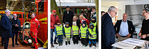 Fotocollage vom Besuch Andreas Bovenschultes in Bremerhaven