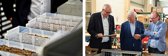 Bürgermeister Andreas Bovenschulte besucht Kaffeeveredler CR3 und Titan-Spezialisten Hanseatische Waren Handelsgesellschaft.  Bürgermeister Andreas Bovenschulte besucht Kaffeeveredler CR3 und Titan-Spezialisten Hanseatische Waren Handelsgesellschaft.