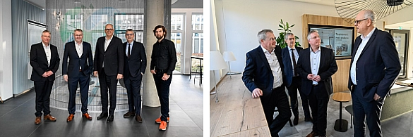 Bürgermeister Andreas Bovenschulte besichtigt die modernen Büroräume des Deutschen Milchkontor.