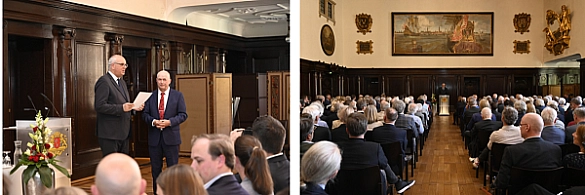 Bürgermeister Andreas Bovenschulte verabschiedet Landesdenkmalpfleger Skalecki in den Ruhestand. 