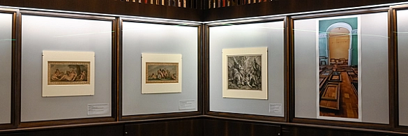 Vier der Druckgrafiken aus der Ausstellung.