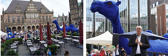 Bilder von der Feier auf dem Marktplatz mit dem Blauen Kamel. Foto: Blaue Karawane/Grigoriy Okun 