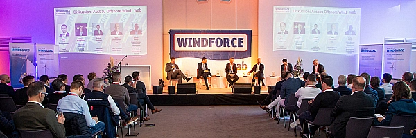 Diskussionspanel auf der Windforce 2026. 