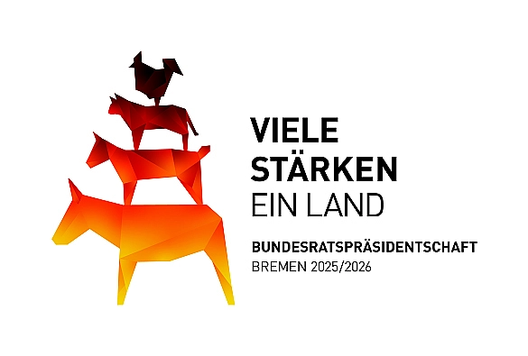 Das Logo der Bremer Bundesratspräsidentschaft mit dem Motto Viele Stärken - ein Land.
