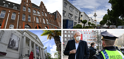 Collage aus vier verschiedenen Bildern aus Bremer Stadtteilen